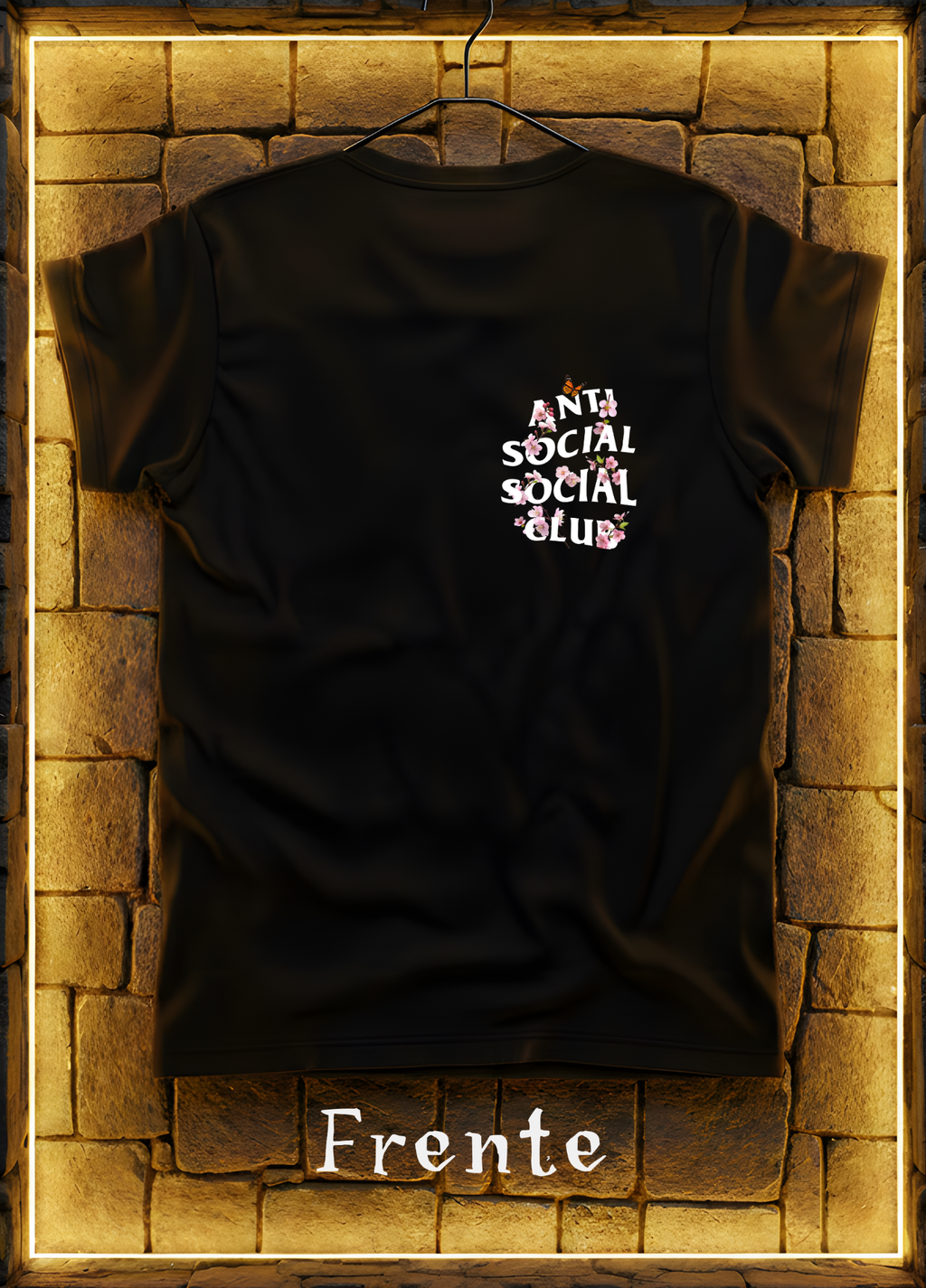 Playera Anti Social Social Club Floral Edition – Negra | Diseño Espalda