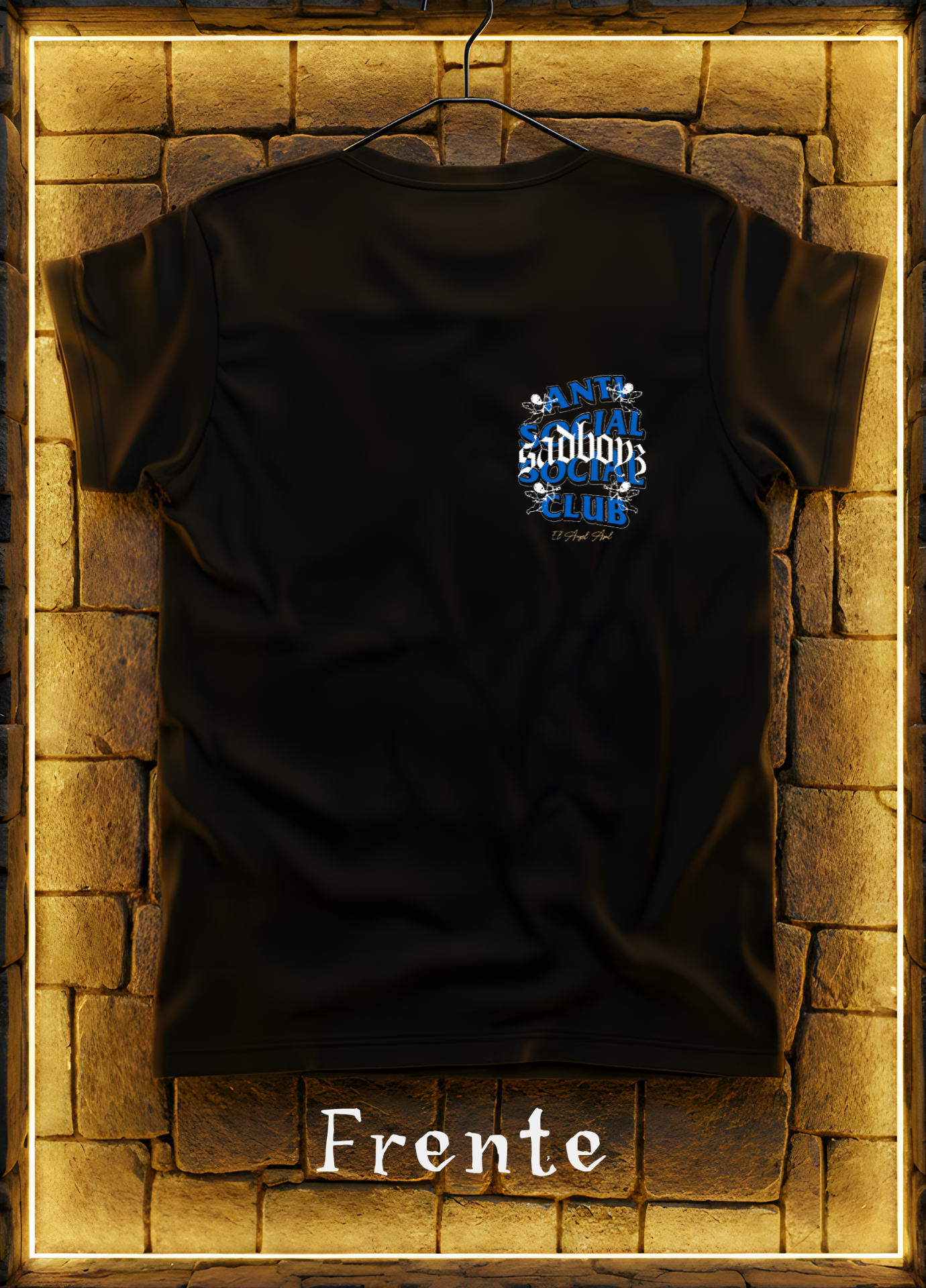 Playera ASSC Ángel Azul Edition – Negra | Diseño Trasero