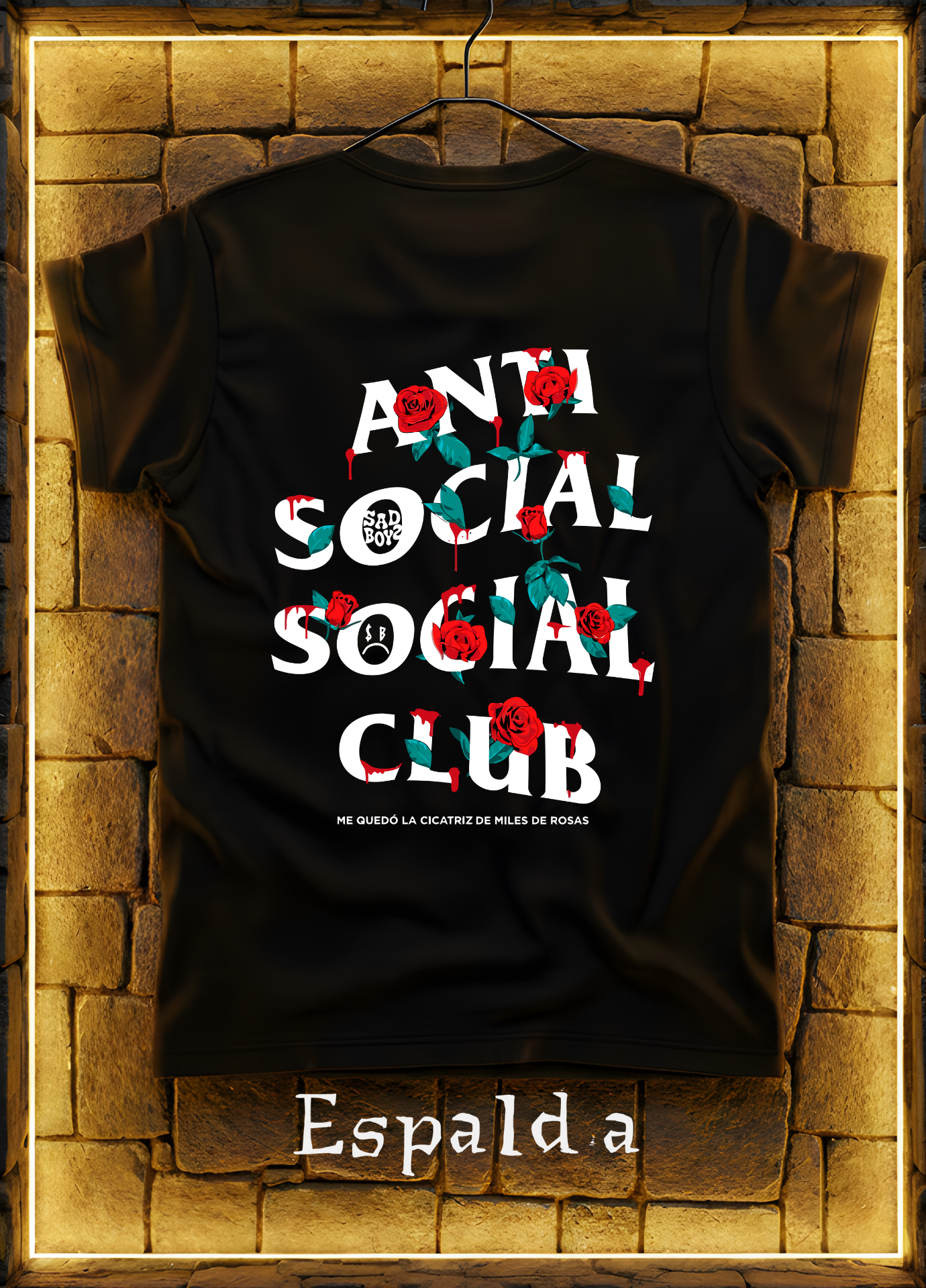 Playera ASSC Red Roses Edition – Negra | Diseño Espalda