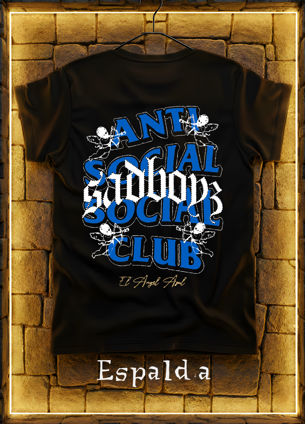 Playera ASSC Ángel Azul Edition – Negra | Diseño Trasero
