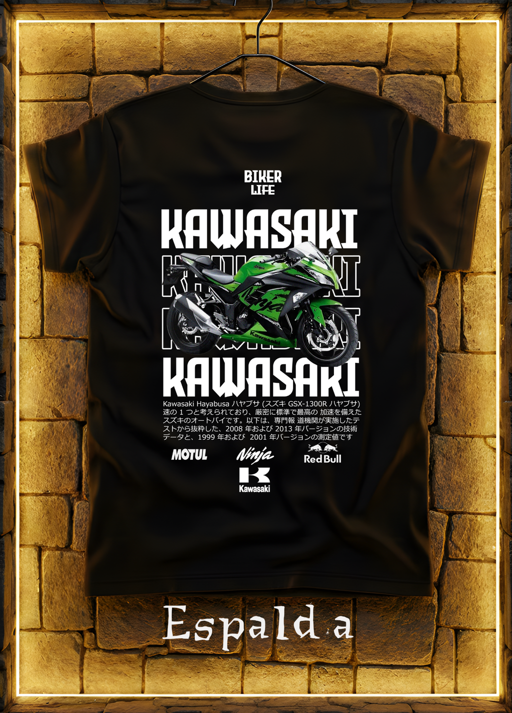 Playera Kawasaki Ninja Racing Edition – Negra o Blanca | Diseño Trasero