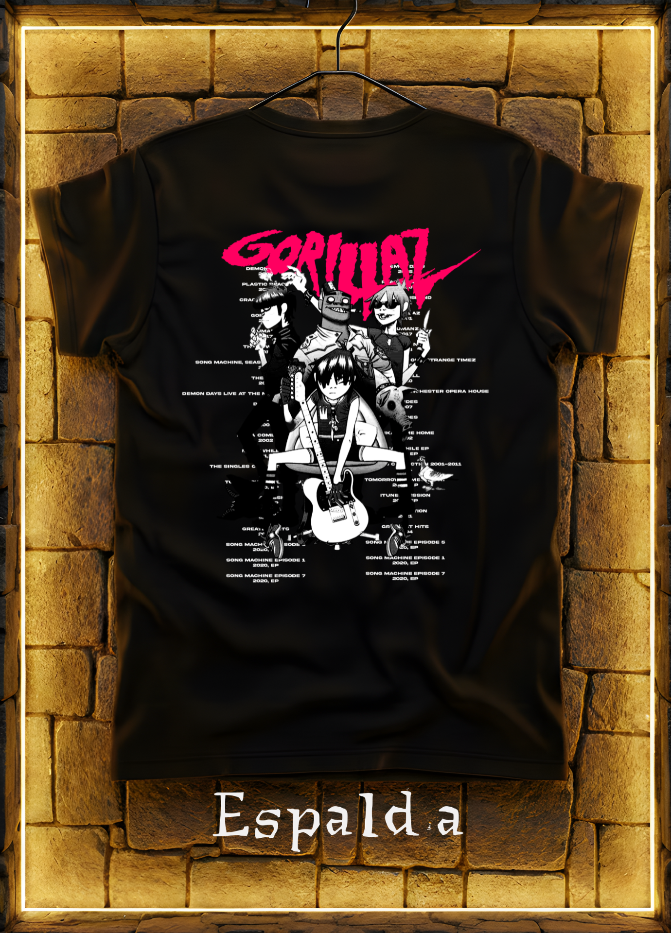 Playera Gorillaz Art Edition – Negra o Blanca | Diseño Trasero