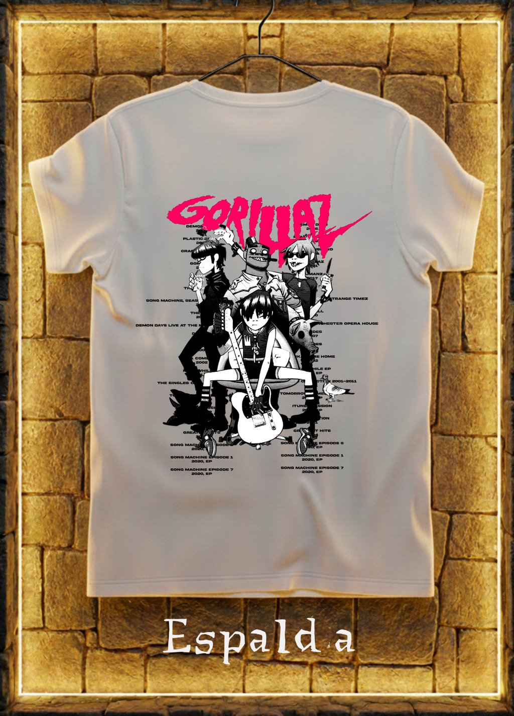 Playera Gorillaz Art Edition – Negra o Blanca | Diseño Trasero